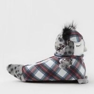 Aerie Tartan Plaid Owl Sherpa Slippers Medium( Size 7-8) animal print
